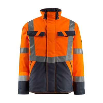 Mascot Penrith Hi-Vis Winter Jacket 15935-126 Front #colour_hi-vis-orange-dark-navy-blue
