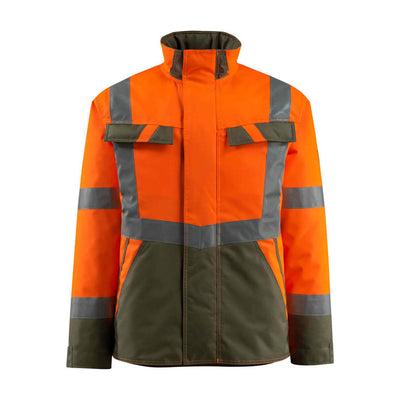 Mascot Penrith Hi-Vis Winter Jacket 15935-126 Front #colour_hi-vis-orange-moss-green