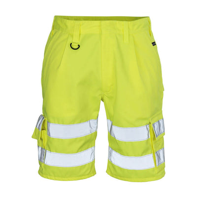 Mascot Pisa Hi-Vis Work Shorts 10049-470 Front #colour_hi-vis-yellow