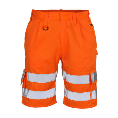 Mascot Pisa Hi-Vis Work Shorts 10049-860 Front #colour_hi-vis-orange