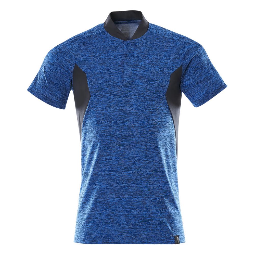 Mascot Polo Shirt 18083-801 Front #colour_azure-blue-dark-navy-blue