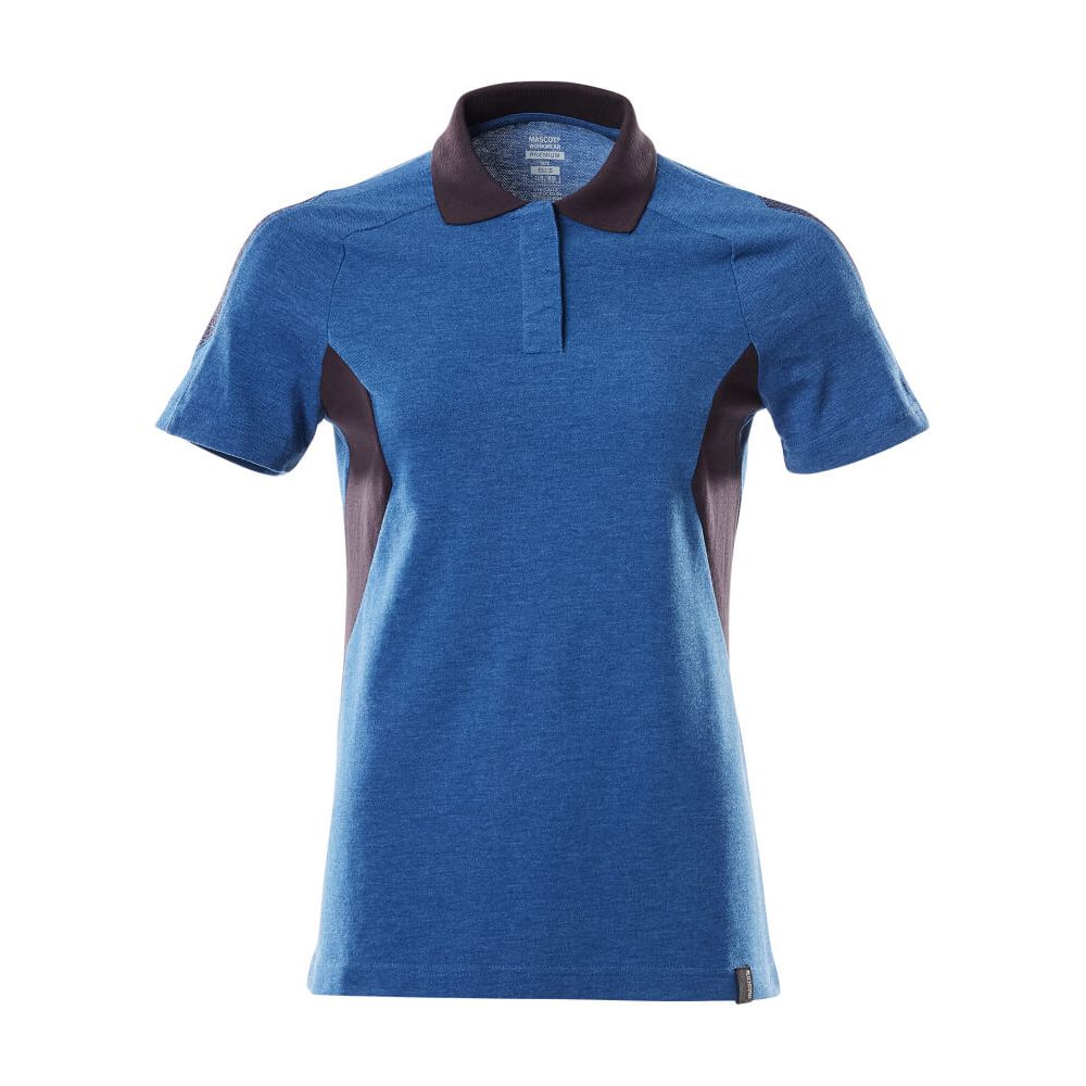 Mascot Polo Shirt 18393-961 Front #colour_azure-blue-dark-navy-blue