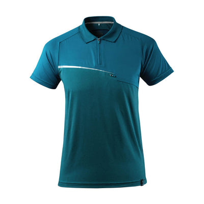Mascot Polo Shirt Advanced Zip-Pocket 17283-945 Front #colour_dark-petroleum