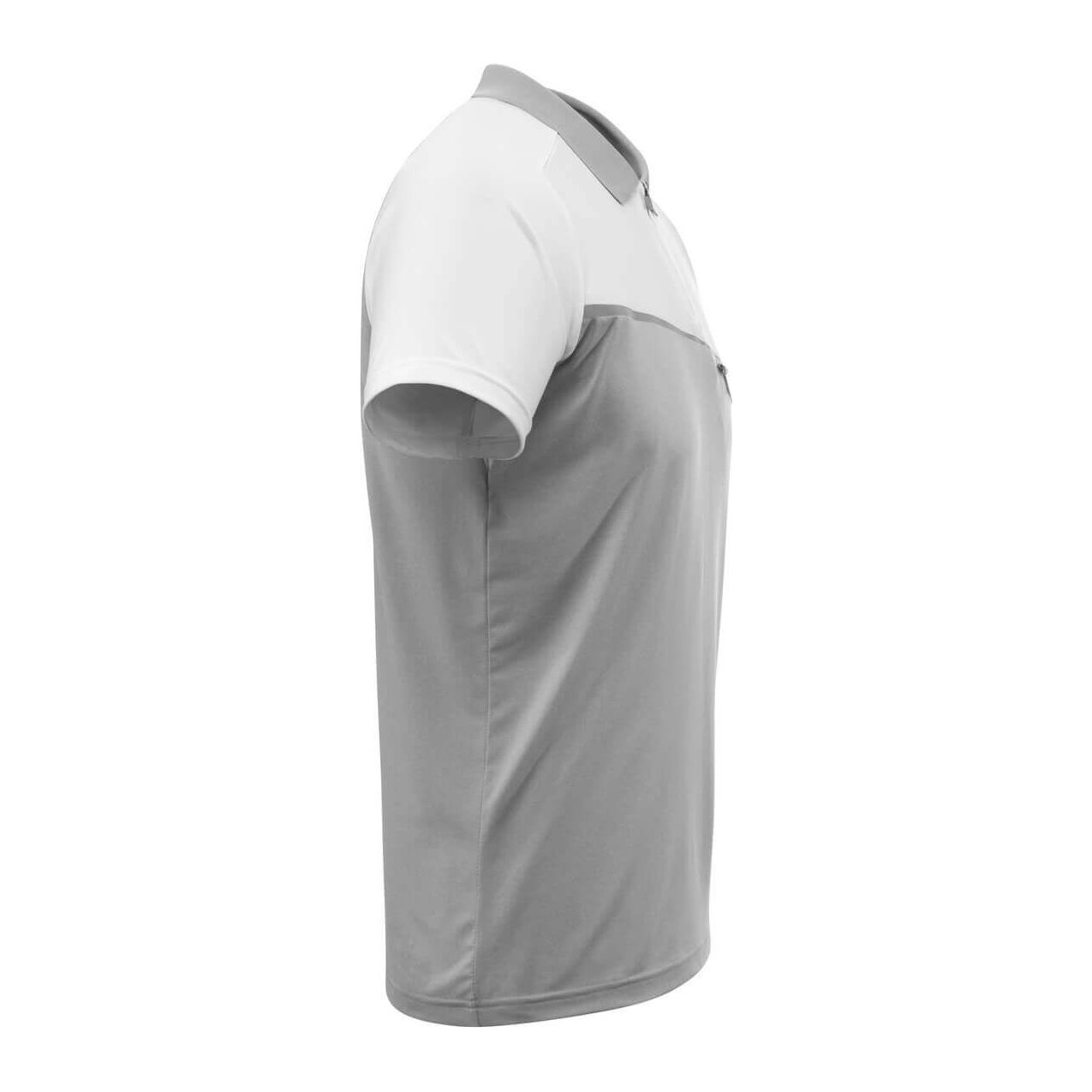 Mascot Polo Shirt Advanced Zip-Pocket 17283-945 Left #colour_grey-flecked-white