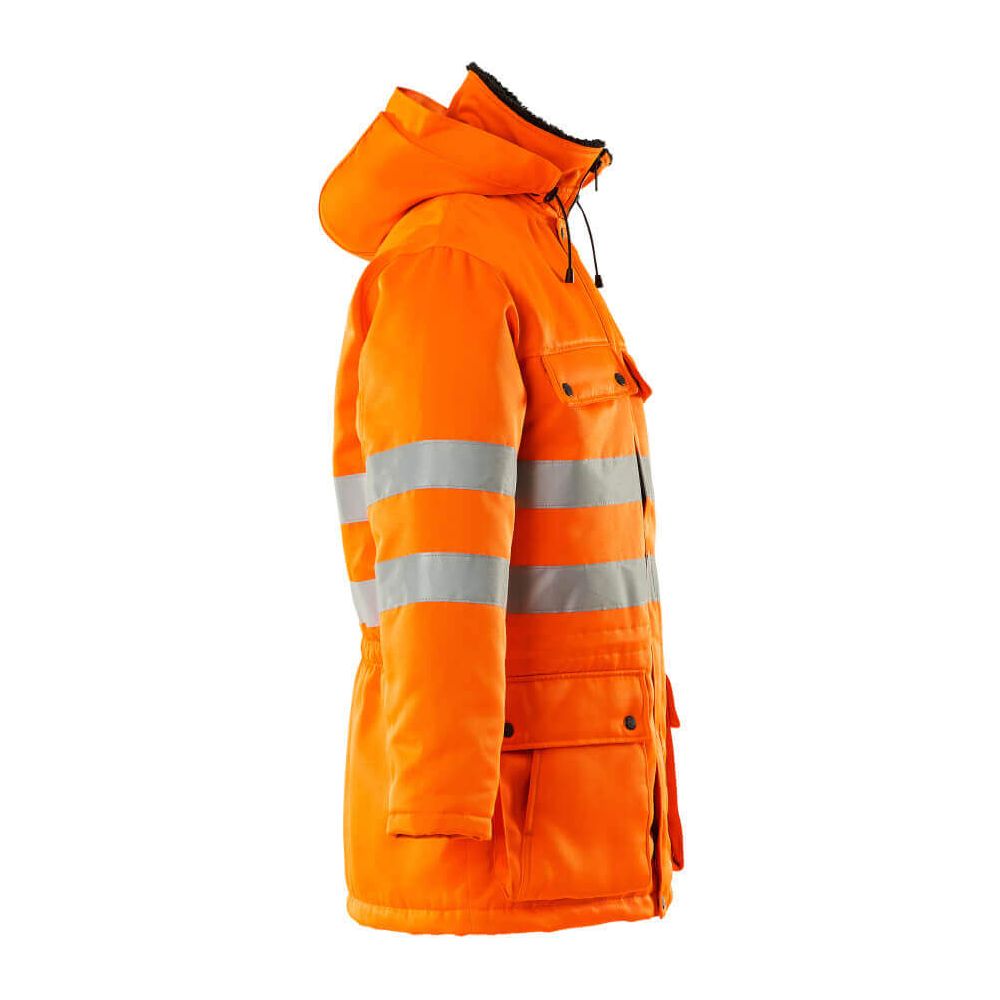 Mascot Quebec Hi-Vis Winter Parka Jacket 00510-660 Left #colour_hi-vis-orange