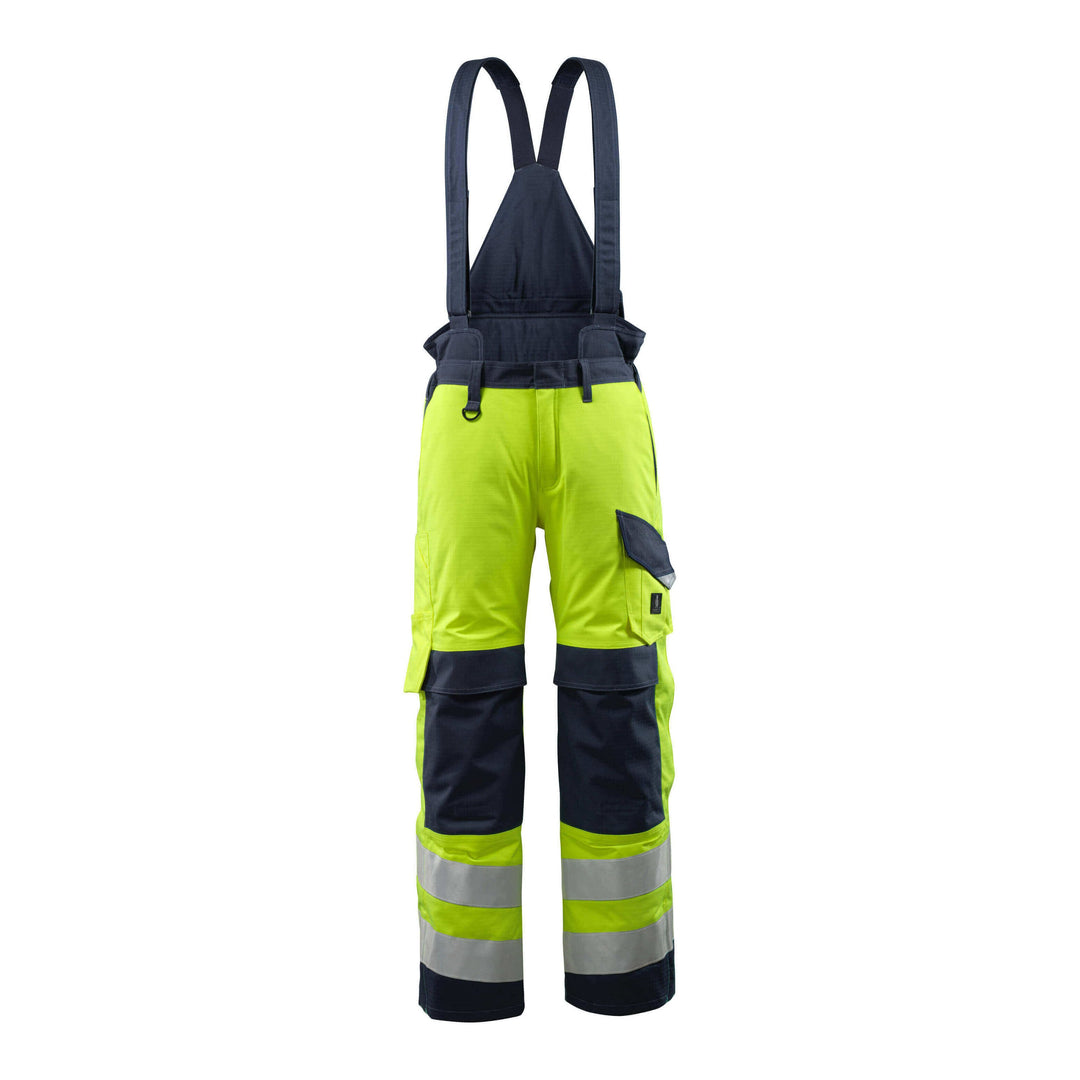 Mascot Renens Hi-Vis Winter Trousers 13892-217 Front #colour_hi-vis-yellow-dark-navy-blue