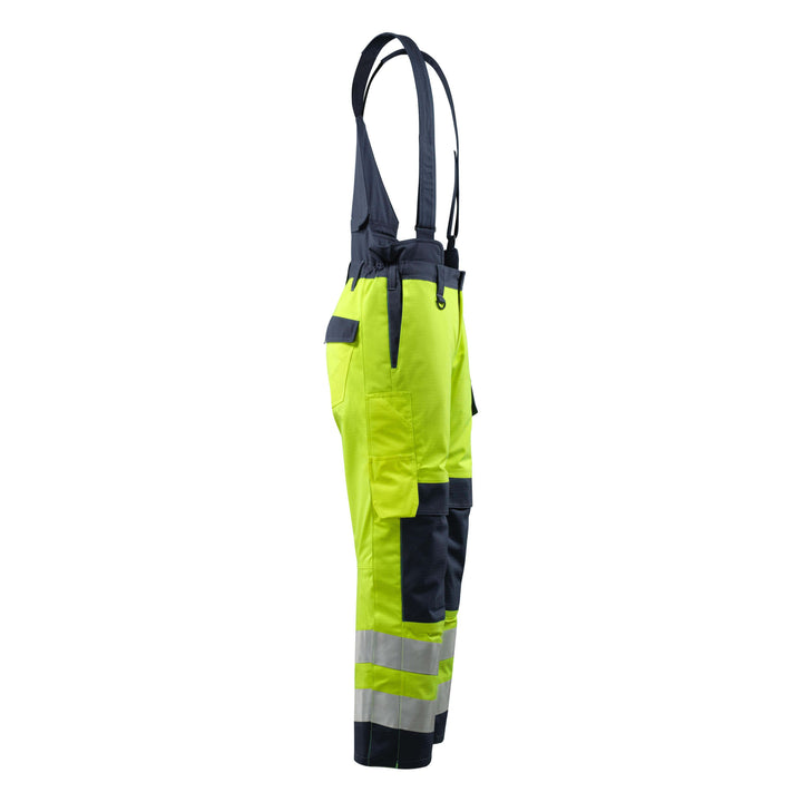 Mascot Renens Hi-Vis Winter Trousers 13892-217 Left #colour_hi-vis-yellow-dark-navy-blue