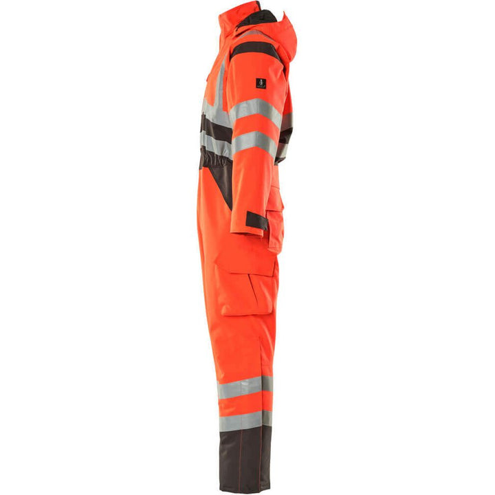 Mascot Safara Hi-Vis Winter Boilersuit 11019-025 Right #colour_hi-vis-red-dark-anthracite-grey