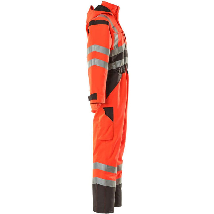 Mascot Safara Hi-Vis Winter Boilersuit 11019-025 Left #colour_hi-vis-red-dark-anthracite-grey