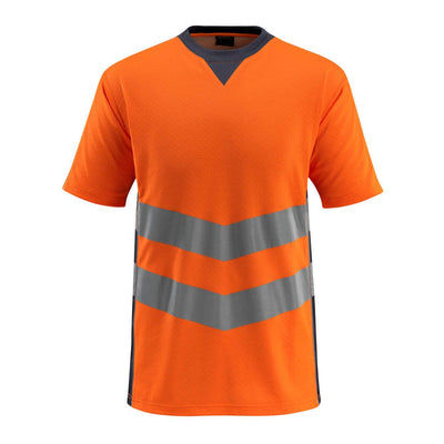 Mascot Sandwell Hi-Vis T-shirt 50127-933 Front #colour_hi-vis-orange-dark-navy-blue