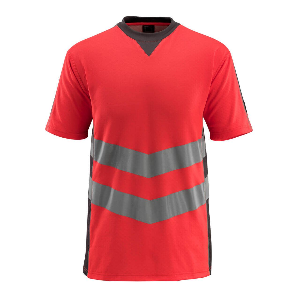 Mascot Sandwell Hi-Vis T-shirt 50127-933 Front #colour_hi-vis-red-dark-anthracite-grey