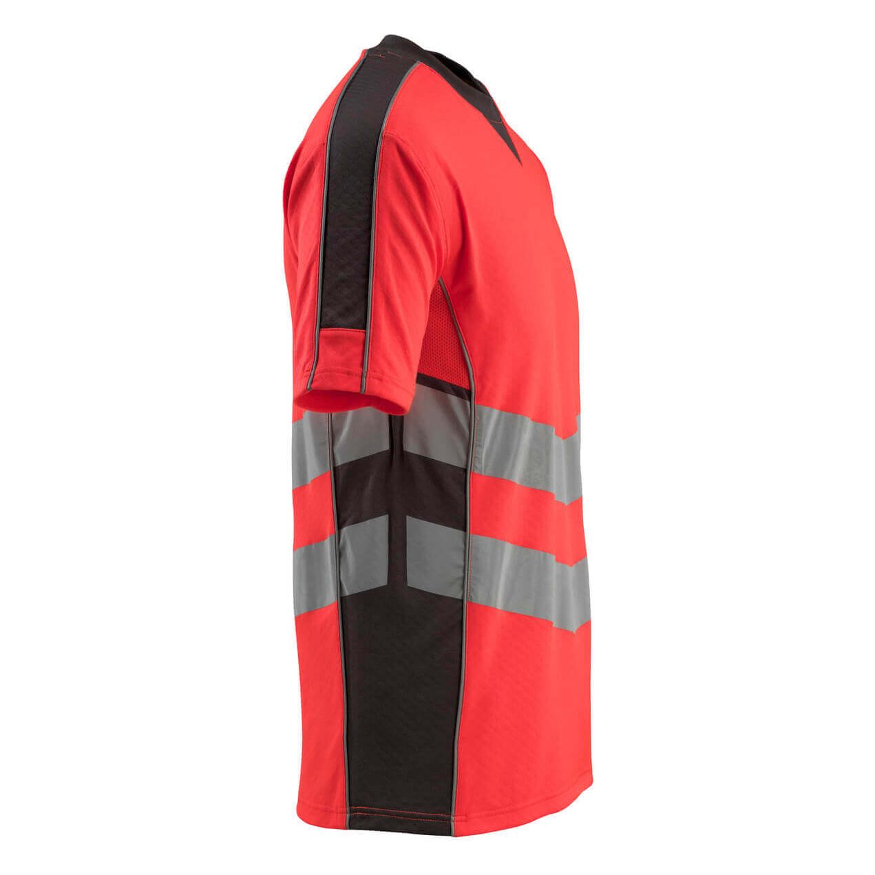 Mascot Sandwell Hi-Vis T-shirt 50127-933 Left #colour_hi-vis-red-dark-anthracite-grey