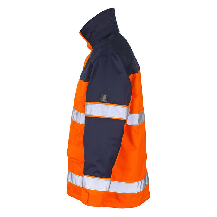 Mascot Savona Hi-Vis Parka Jacket 00930-880 Right #colour_hi-vis-orange-navy-blue