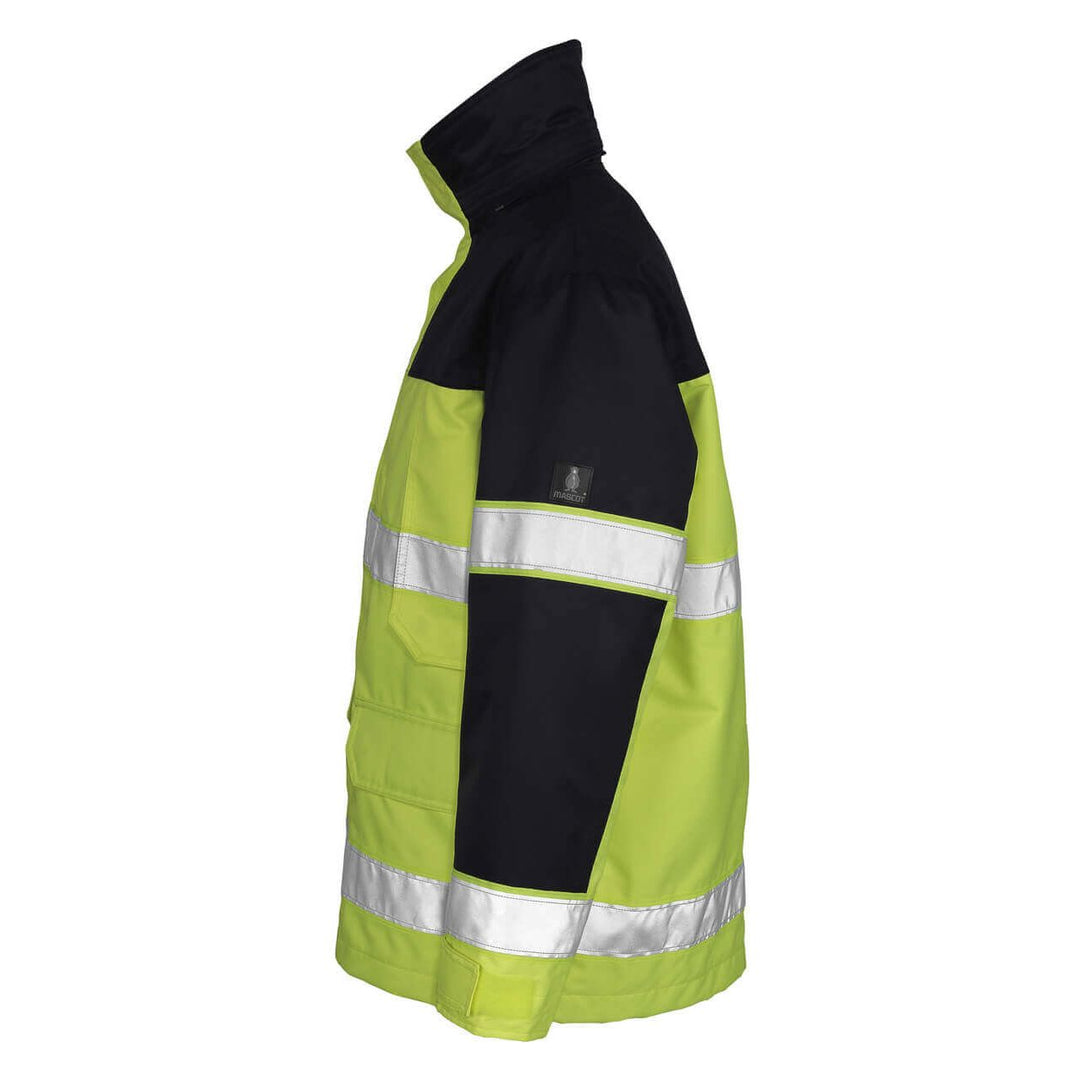 Mascot Savona Hi-Vis Parka Jacket 00930-880 Right #colour_hi-vis-yellow-navy-blue