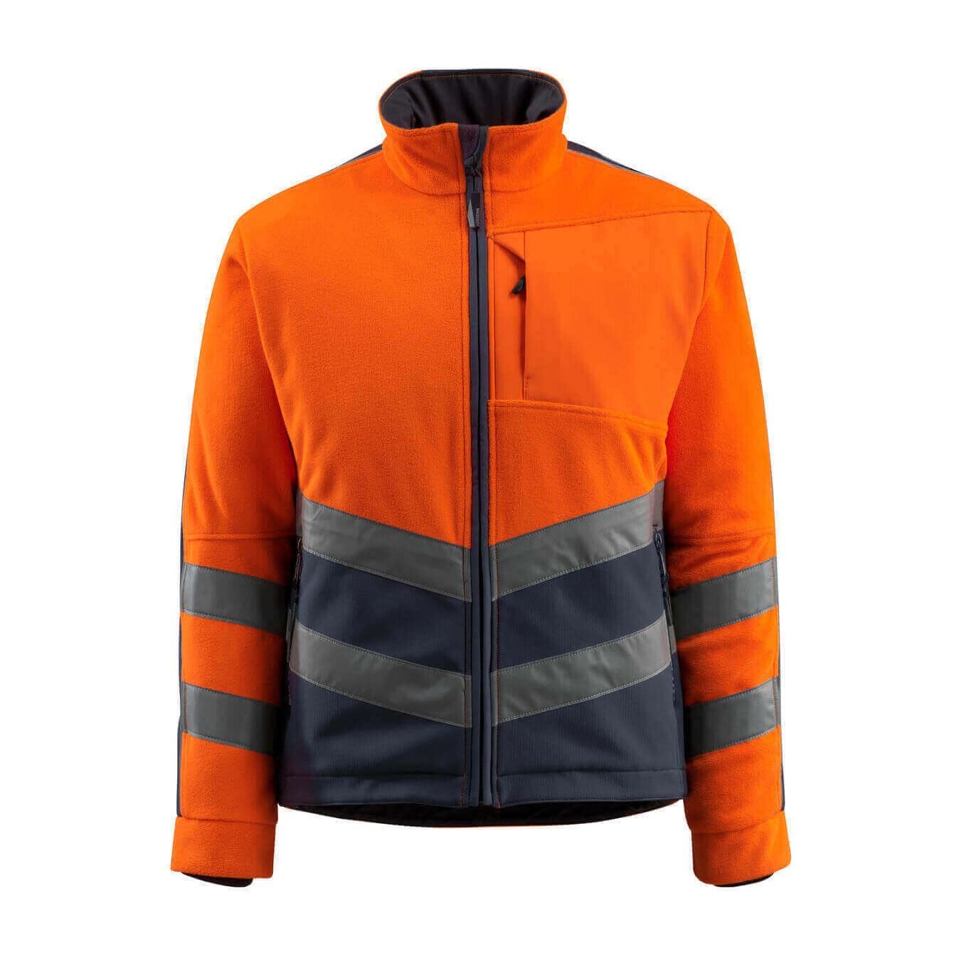 Mascot Sheffield Hi-Vis Fleece Jacket 15503-259 Front #colour_hi-vis-orange-dark-navy-blue