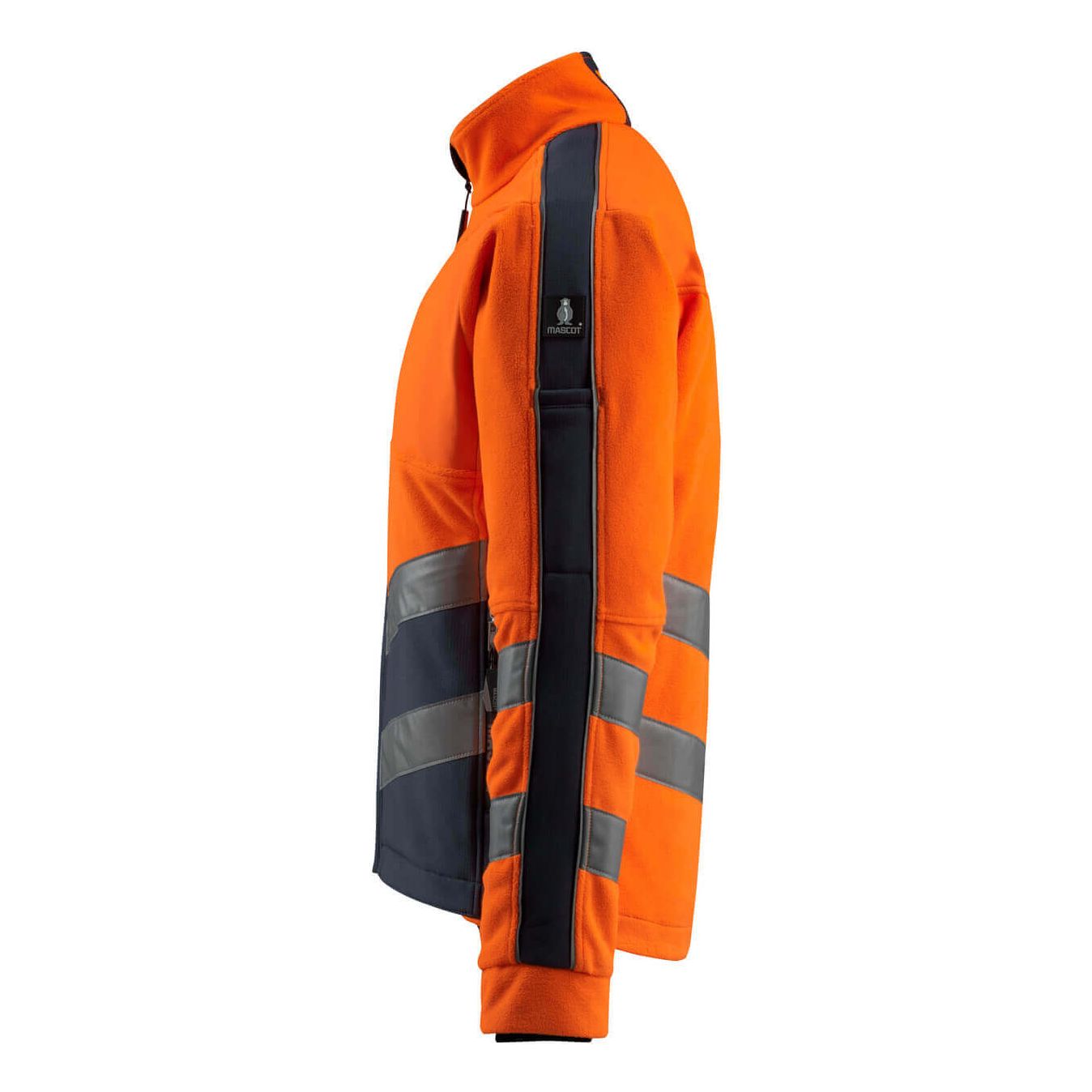 Mascot Sheffield Hi-Vis Fleece Jacket 15503-259 Right #colour_hi-vis-orange-dark-navy-blue