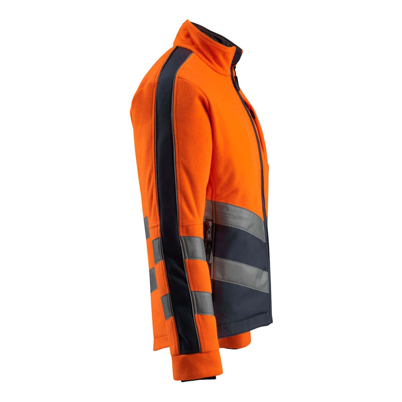 Mascot Sheffield Hi-Vis Fleece Jacket 15503-259 Left #colour_hi-vis-orange-dark-navy-blue