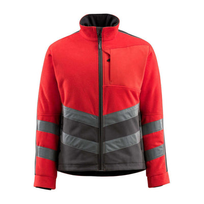 Mascot Sheffield Hi-Vis Fleece Jacket 15503-259 Front #colour_hi-vis-red-dark-anthracite-grey