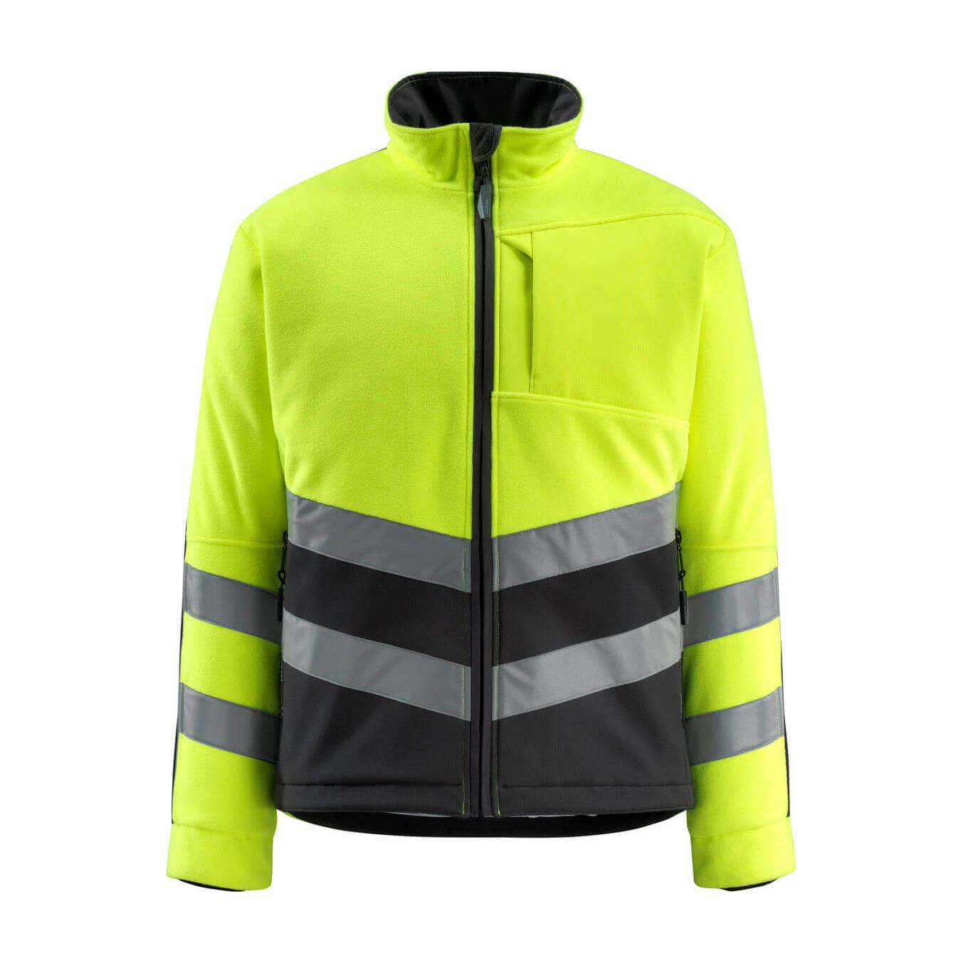 Mascot Sheffield Hi-Vis Fleece Jacket 15503-259 Front #colour_hi-vis-yellow-black