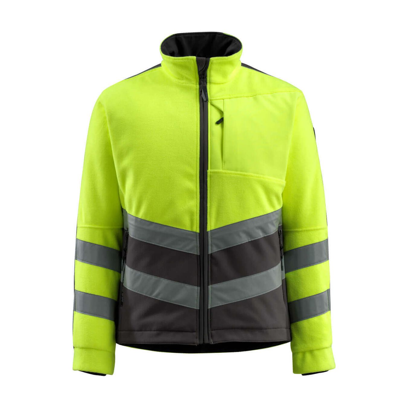 Mascot Sheffield Hi-Vis Fleece Jacket 15503-259 Front #colour_hi-vis-yellow-dark-anthracite-grey