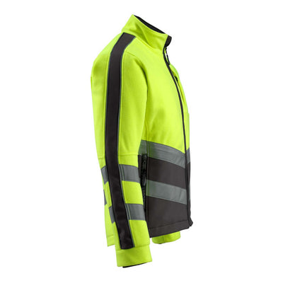Mascot Sheffield Hi-Vis Fleece Jacket 15503-259 Left #colour_hi-vis-yellow-dark-anthracite-grey