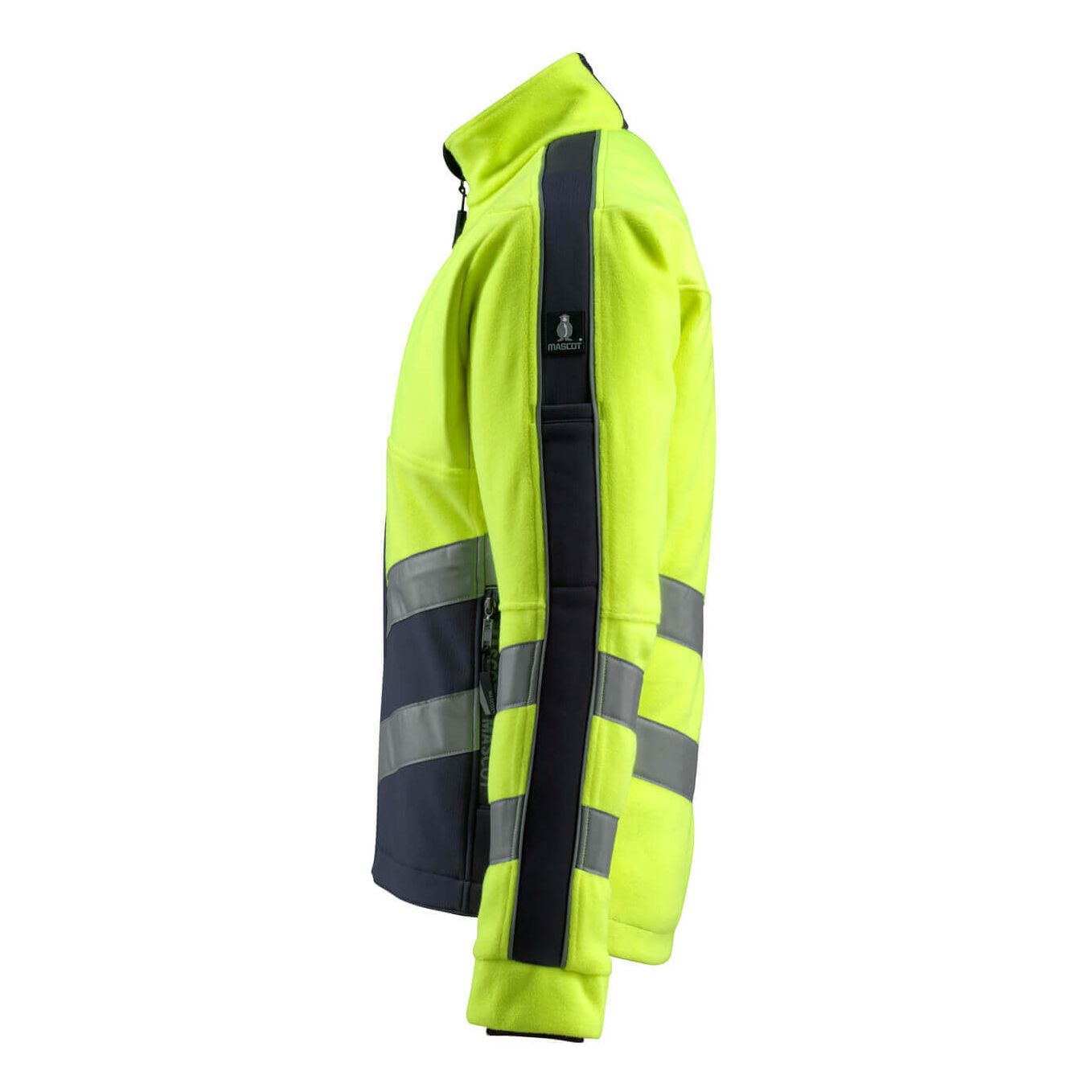 Mascot Sheffield Hi-Vis Fleece Jacket 15503-259 Right #colour_hi-vis-yellow-dark-navy-blue