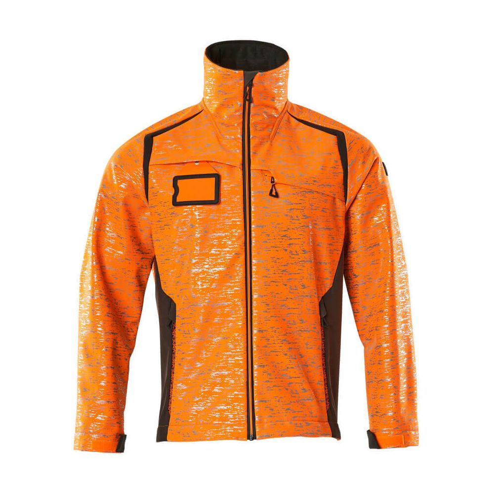 Mascot Softshell Jacket Water-Resistant 19202-291 Front #colour_hi-vis-orange-dark-anthracite-grey