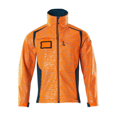 Mascot Softshell Jacket Water-Resistant 19202-291 Front #colour_hi-vis-orange-dark-petroleum