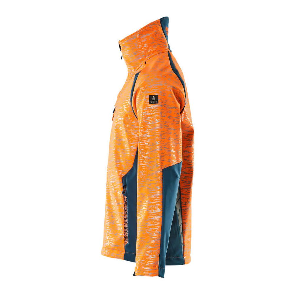 Mascot Softshell Jacket Water-Resistant 19202-291 Right #colour_hi-vis-orange-dark-petroleum
