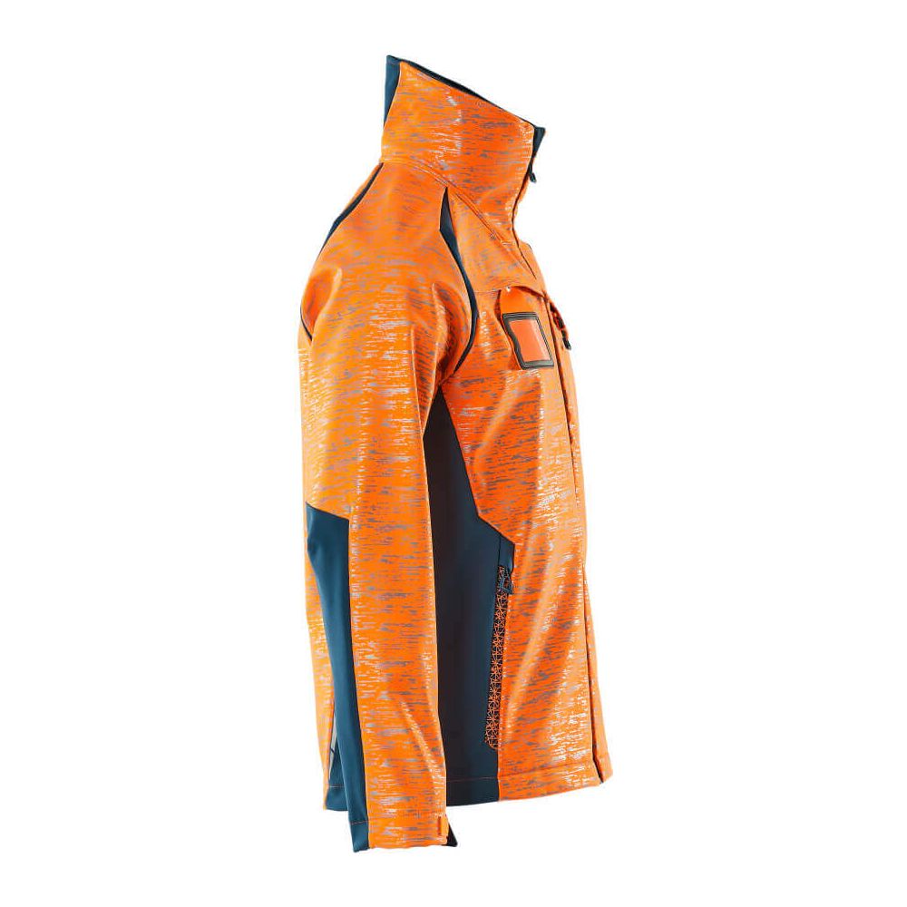 Mascot Softshell Jacket Water-Resistant 19202-291 Left #colour_hi-vis-orange-dark-petroleum