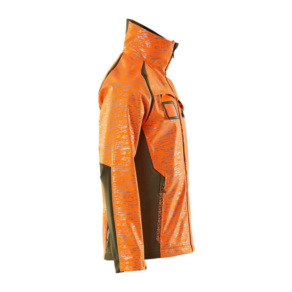 Mascot Softshell Jacket Water-Resistant 19202-291 Left #colour_hi-vis-orange-moss-green