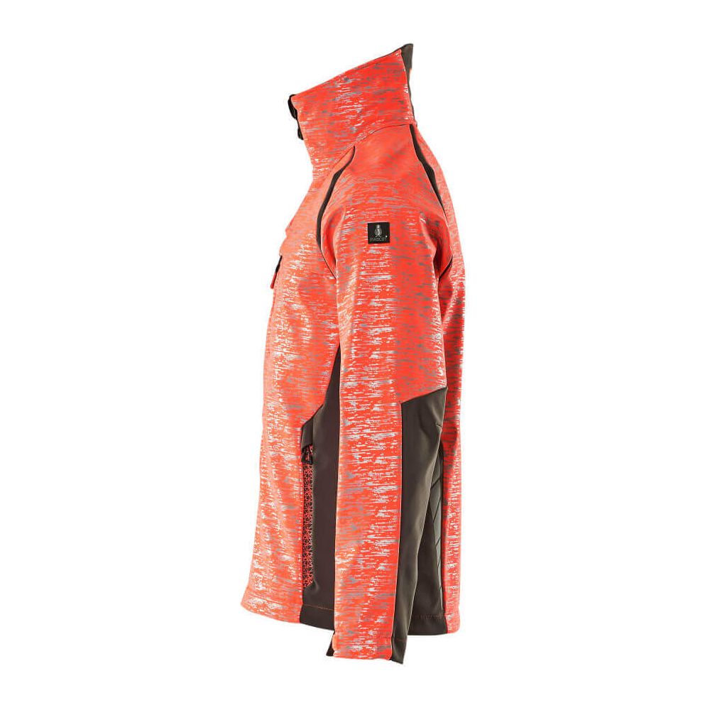 Mascot Softshell Jacket Water-Resistant 19202-291 Right #colour_hi-vis-red-dark-anthracite-grey