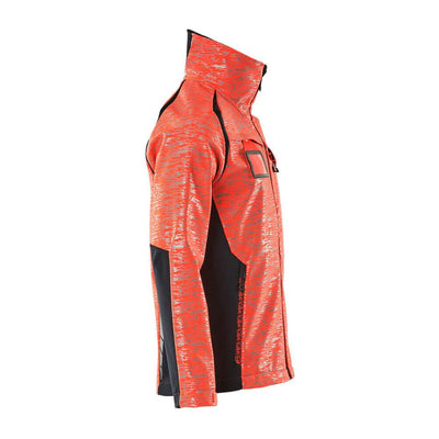 Mascot Softshell Jacket Water-Resistant 19202-291 Left #colour_hi-vis-red-dark-navy-blue