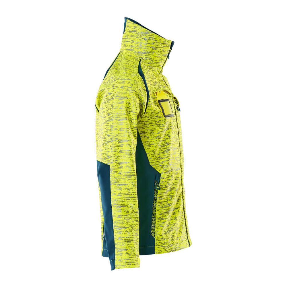Mascot Softshell Jacket Water-Resistant 19202-291 Left #colour_hi-vis-yellow-dark-petroleum