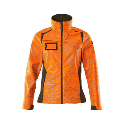 Mascot Softshell Jacket Water-Resistant 19212-291 Front #colour_hi-vis-orange-moss-green