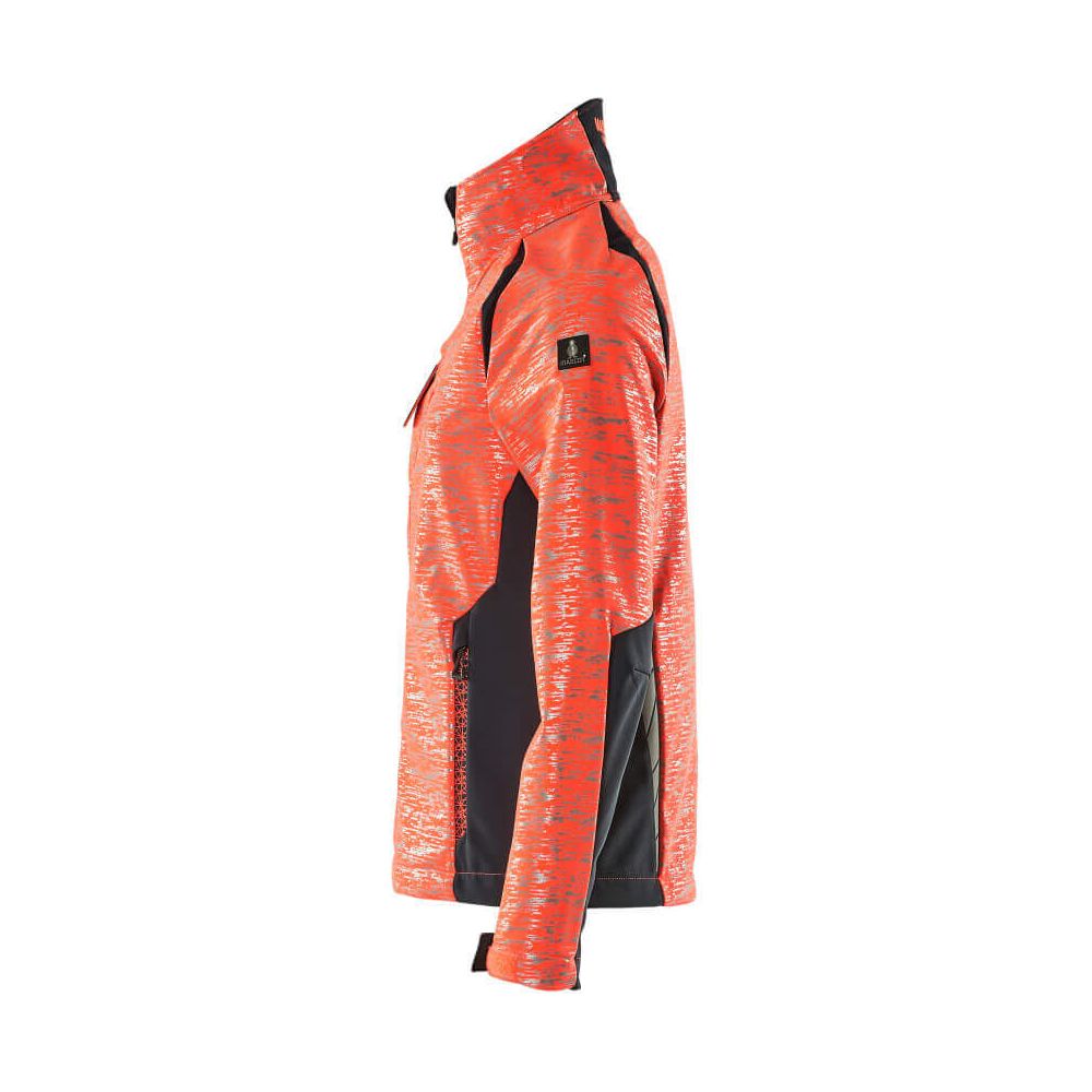 Mascot Softshell Jacket Water-Resistant 19212-291 Right #colour_hi-vis-red-dark-navy-blue