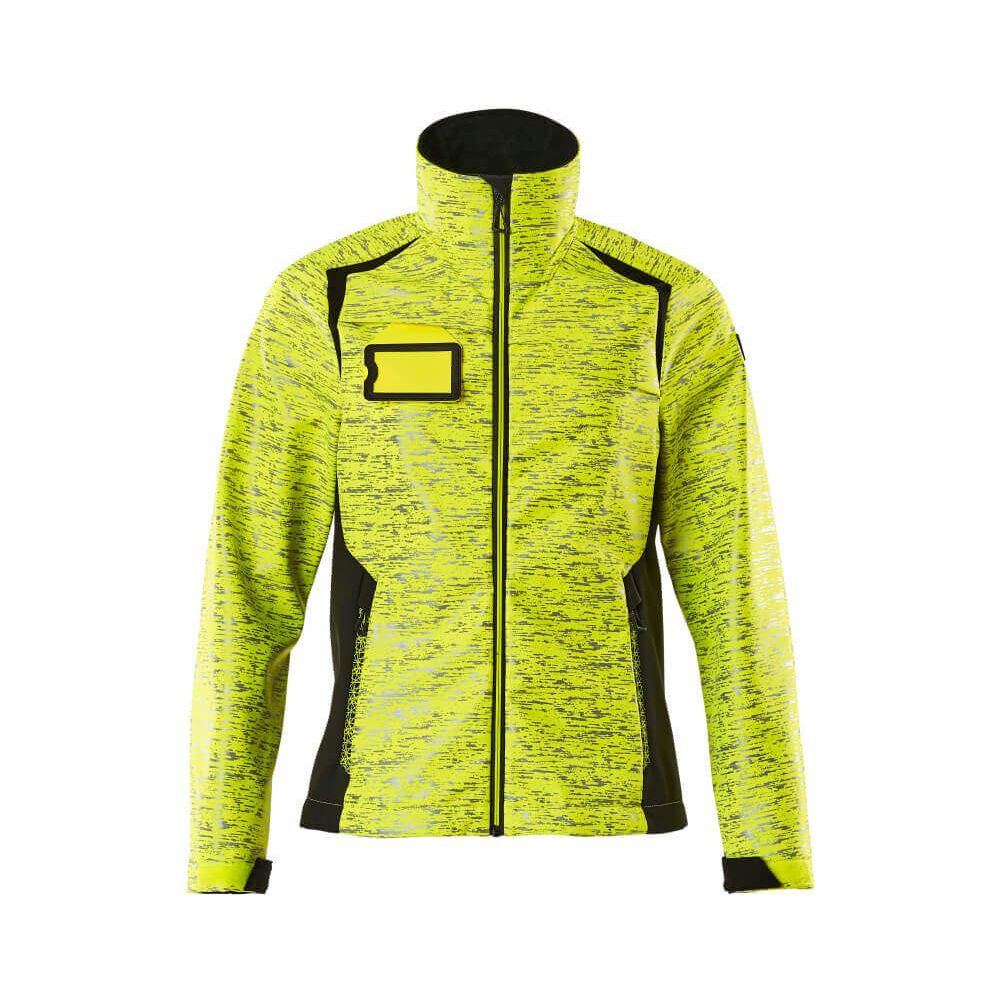 Mascot Softshell Jacket Water-Resistant 19212-291 Front #colour_hi-vis-yellow-black