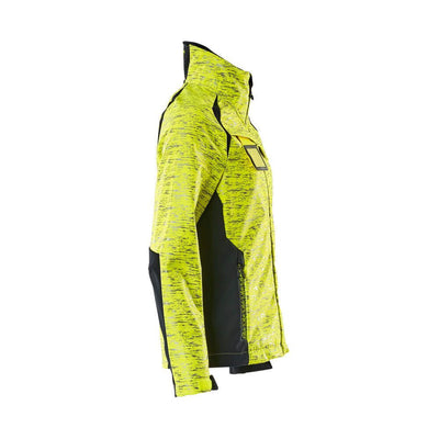 Mascot Softshell Jacket Water-Resistant 19212-291 Left #colour_hi-vis-yellow-dark-navy-blue