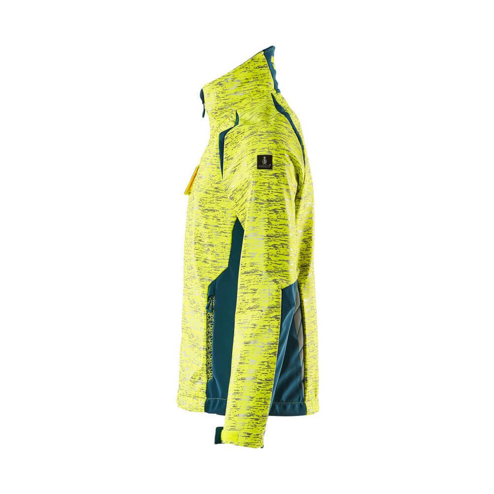 Mascot Softshell Jacket Water-Resistant 19212-291 Right #colour_hi-vis-yellow-dark-petroleum