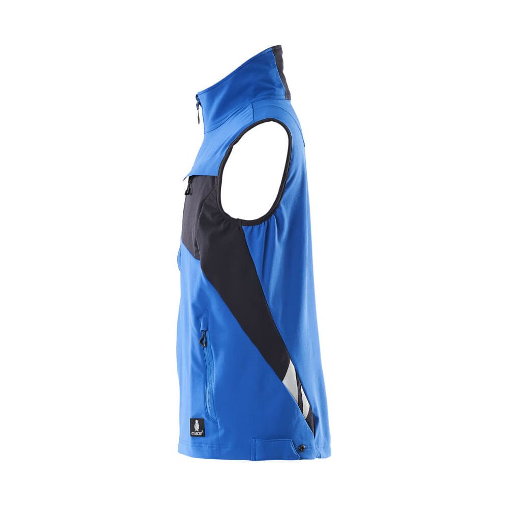 Mascot Stretch Gilet Lightweight Water-Repellent 18365-511 Right #colour_azure-blue-dark-navy-blue