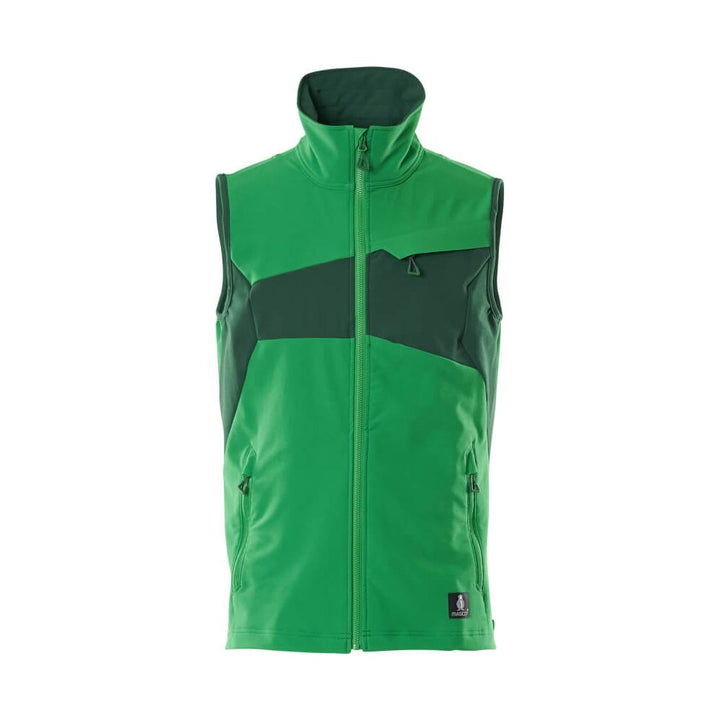 Mascot Stretch Gilet Lightweight Water-Repellent 18365-511 Front #colour_grass-green-green