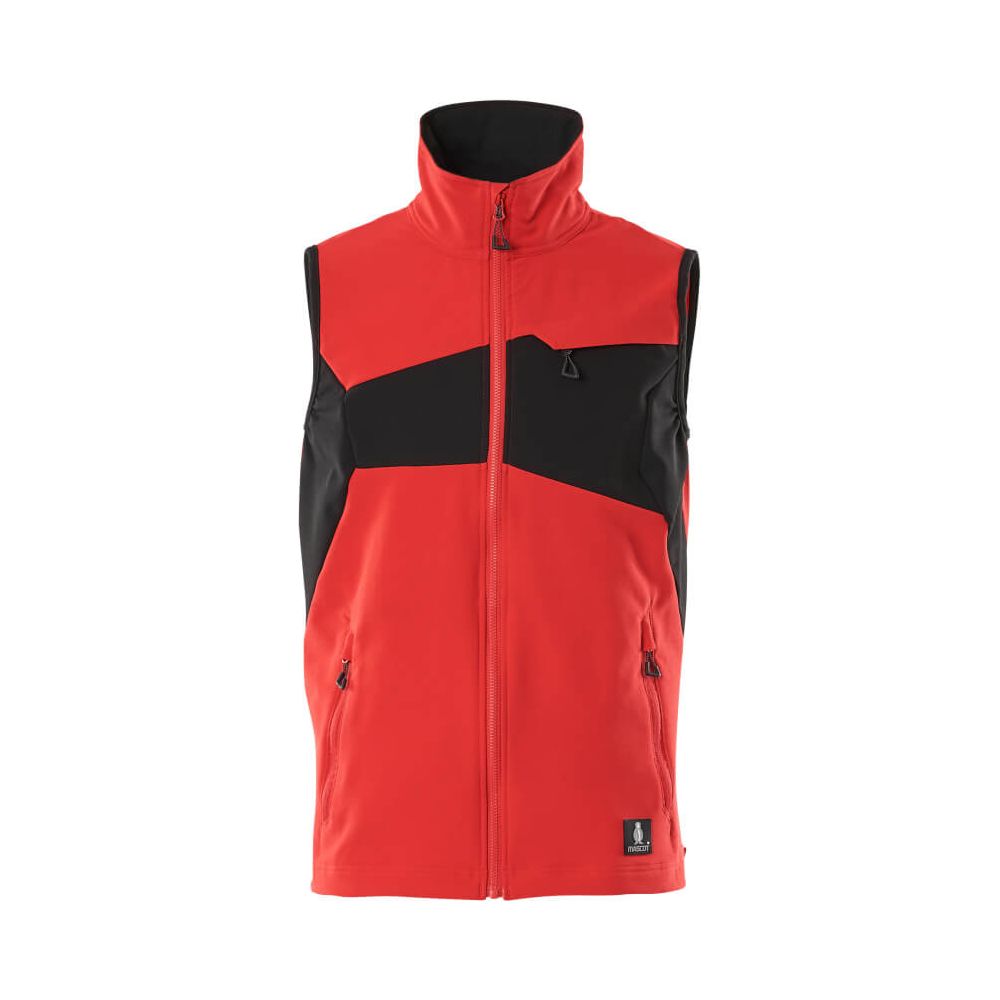 Mascot Stretch Gilet Lightweight Water-Repellent 18365-511 Front #colour_traffic-red-black