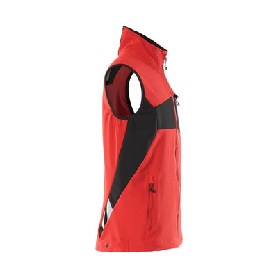Mascot Stretch Gilet Lightweight Water-Repellent 18365-511 Left #colour_traffic-red-black