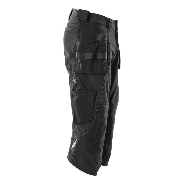 Mascot Stretch Work Trousers 3-4-Length 18249-311 Left #colour_black