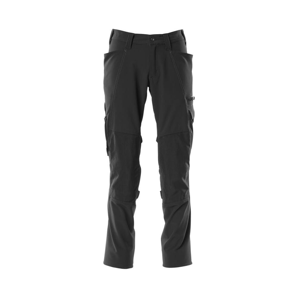 Mascot Stretch Work Trousers Kneepad-Pockets 18179-511 Front #colour_black