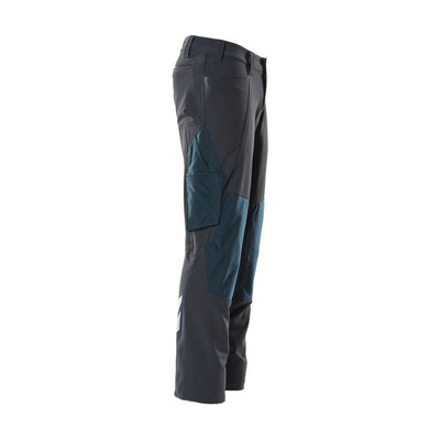 Mascot Stretch Work Trousers Kneepad-Pockets 18179-511 Left #colour_dark-navy-blue