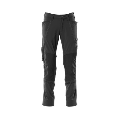 Mascot Stretch Work Trousers Kneepad-Pockets 18479-311 Front #colour_black