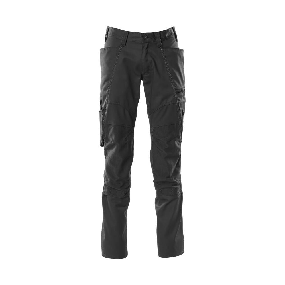 Mascot Stretch Work Trousers Kneepad-Pockets 18579-442 Front #colour_black
