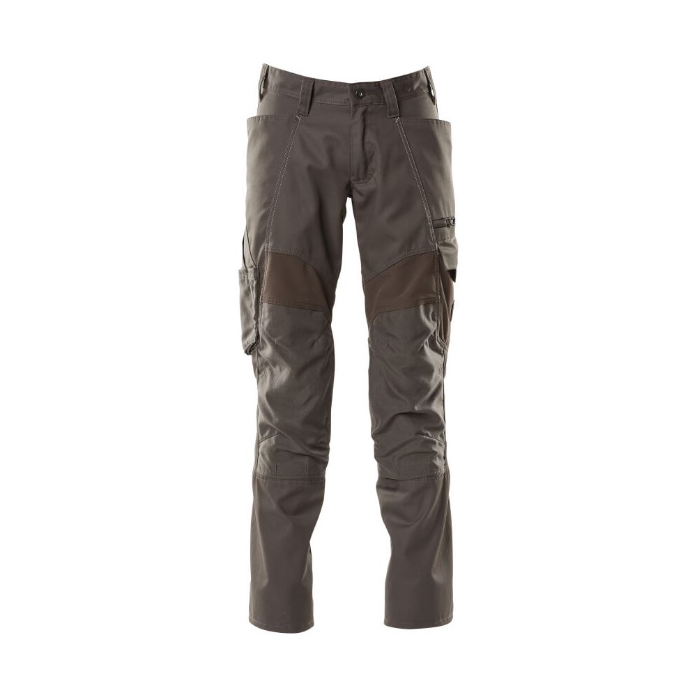 Mascot Stretch Work Trousers Kneepad-Pockets 18579-442 Front #colour_dark-anthracite-grey