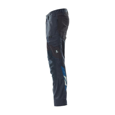 Mascot Stretch Work Trousers Kneepad-Pockets 18579-442 Right #colour_dark-navy-blue